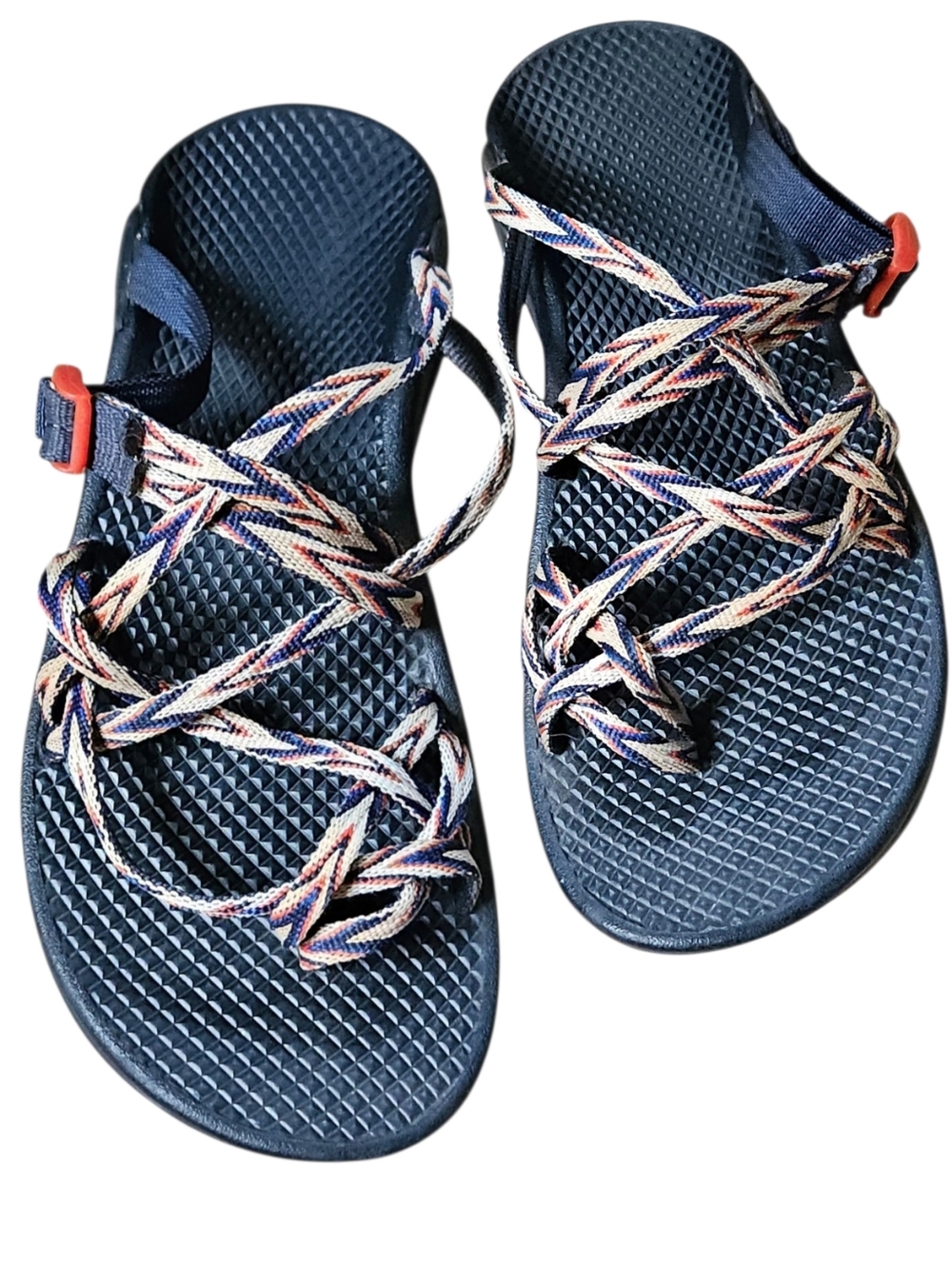 🩴Chaco Z/Cloud X2 Blue Orange Cream Outdoor Hiking Adjustible Sandals 7 - EPC